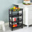 4 Shelf Caddy Tier Food Fruit Veg Storage Bathroom Kitchen Rack Trolley Baskets 7
