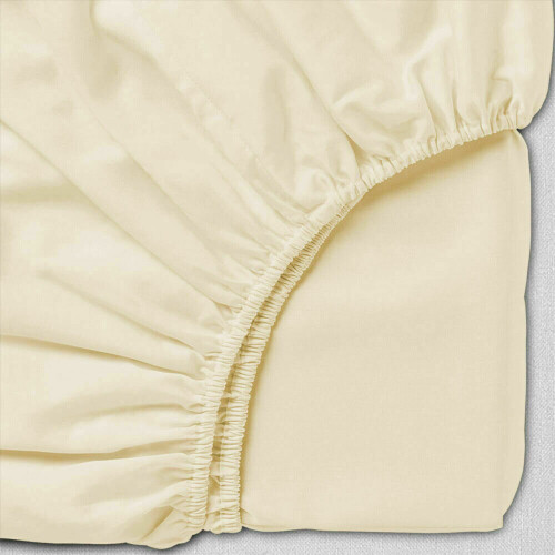 (CREAM, SINGLE) Extra Deep 25CM Fitted Bed Sheet All Size UK 2