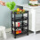 4 Shelf Caddy Tier Food Fruit Veg Storage Bathroom Kitchen Rack Trolley Baskets 6