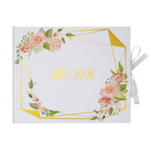 Wedding Guest Book Floral Geo Pattern Memory Message Keepsake Gift