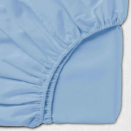 (SKY BLUE , DOUBLE) Extra Deep 25CM Fitted Bed Sheet All Size UK 2