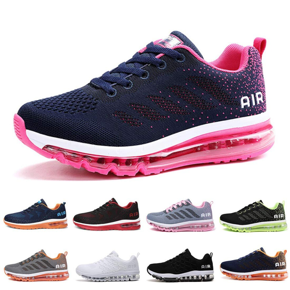 (Blueplum, UK6=EU39) Womens Mens Trainers Gym Running Shoes Fashion Fitness Mesh Sneakers Casual Outdoor Walking Shoes