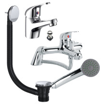 Dom Basin Tap & Bath Shower Mixer Including Bath Waste