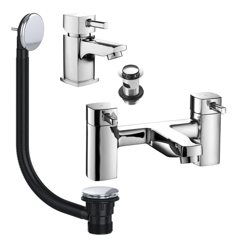 Hero Basin & Bath Filler Tap Pack Including Bath Waste 5060966975489