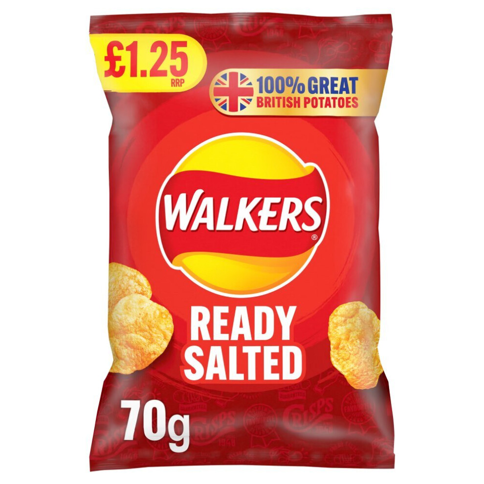 Walkers Ready Salted Crisps 70g (Pack of 15)