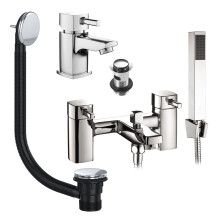 Hero Basin & Bath Shower Mixer Tap Pack Including Bath Waste