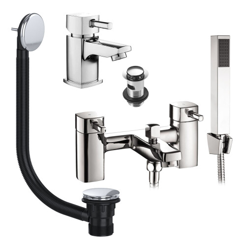 Hero Basin & Bath Shower Mixer Tap Pack Including Bath Waste