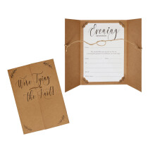 Wedding Evening Invitation Cards Kraft Knot Stationery Rustic Pack
