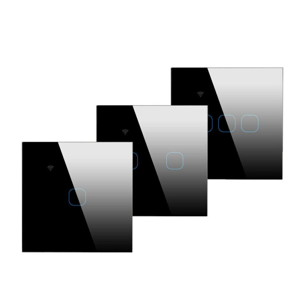 (Black-1Gang) Tuya Wifi Smart Touch Switch Glass Panel 220V Wall Light Switch For Alexa Google Home 9331791059368