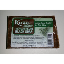 Kuza Naturals 100% African Black Soap 114g (With Shea Butter and Tea Tree)