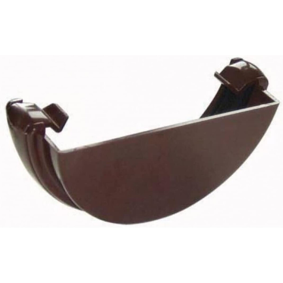 Floplast Brown 112Mm Half Round Gutter External Stop End