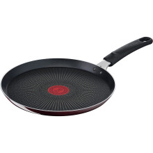 Tefal D52210 Resist Intense Crepe Pan 25 cm Non-Stick Coating Flame Protect Resistant Thermal Signal Ideal Shape Easy Cleaning Safe Bordeaux Red