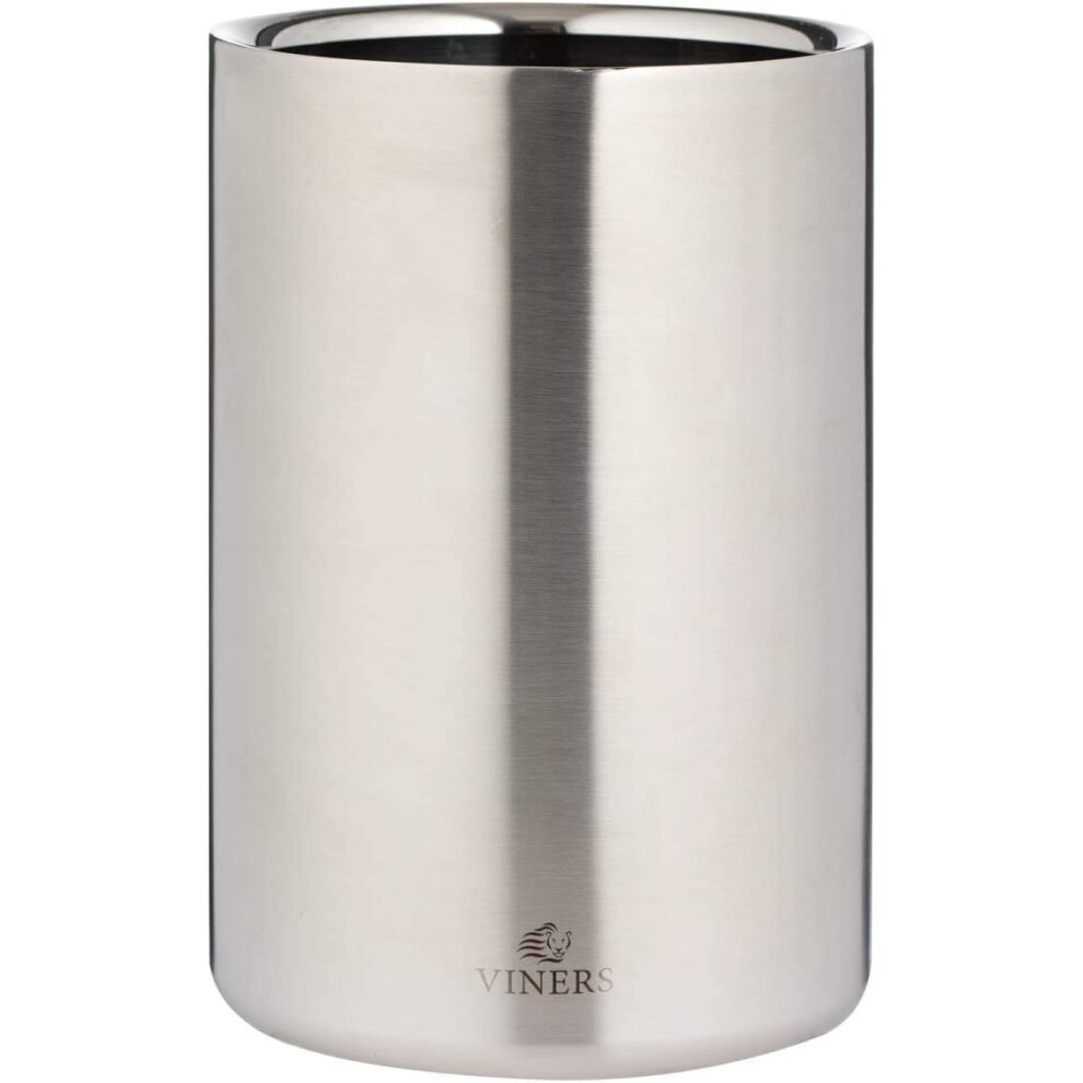 Viners Barware Wine Cooler Double Wall Silver 1.3L, Stainless Steel