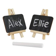 eBuyGB Mini Easel Chalk/Black Board, Wood, Black, Pack of 24