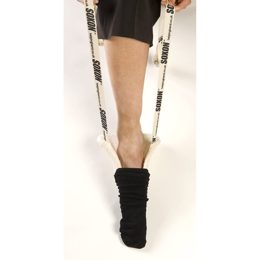 Helping Hand Company Soxon Sock Aid - Fabric Sock and Stocking Applicator - Easy to use aids to Put Socks on for Men and Women, Elderly, Disabled, and
