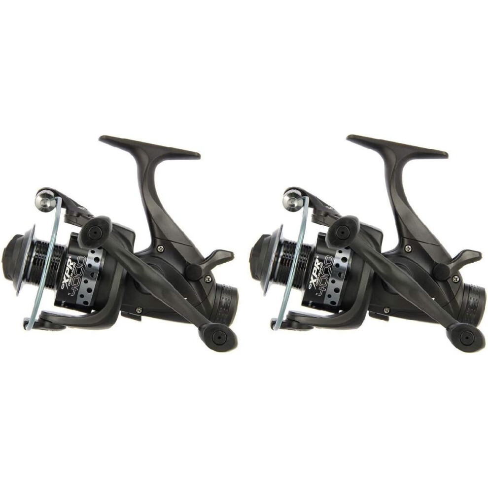 2x Carp Fishing Baitrunner Reel with Twin Handle And 10 Ball Bearing + Spare Spool