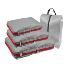 (Grey) Compressible Travel Storage Clothes Shoe Organizer