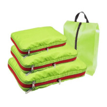 (Green) Compressible Travel Storage Clothes Shoe Organizer