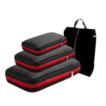 (Black) Compressible Travel Storage Clothes Shoe Organizer