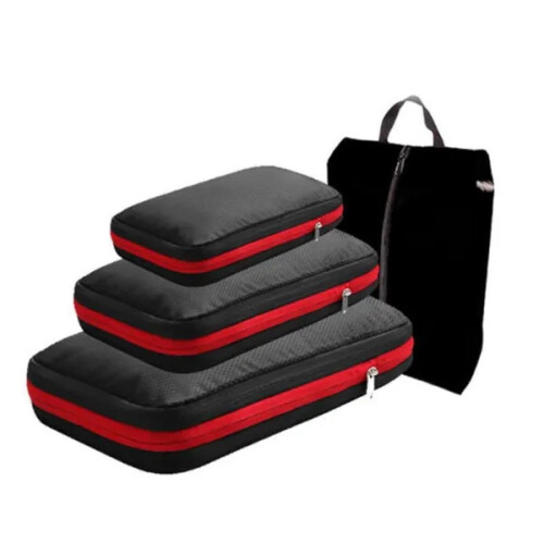 (Black) Compressible Travel Storage Clothes Shoe Organizer