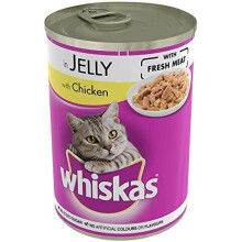 Whiskas Adult Wet Cat Food Tin Chicken in Jelly 390g (Pack of 12)
