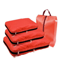 (Red) Compressible Travel Storage Clothes Shoe Organizer