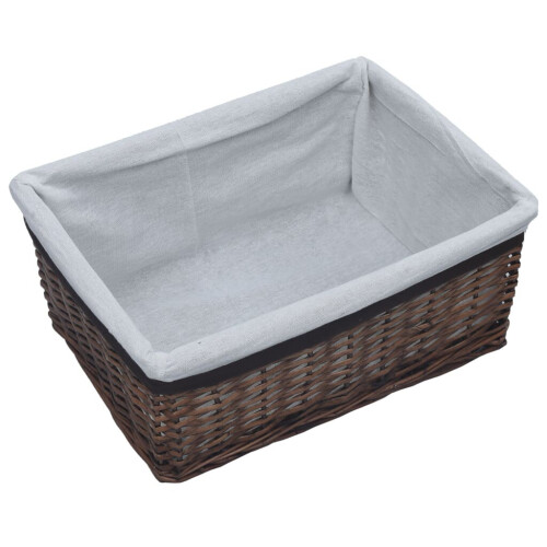 vidaXL 3 Piece Nesting Basket Set Willow Brown Garden Organiser Storage Box 1