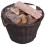 vidaXL 3 Piece Stackable Firewood Basket Set Dark Brown Willow Holder Carrier 2
