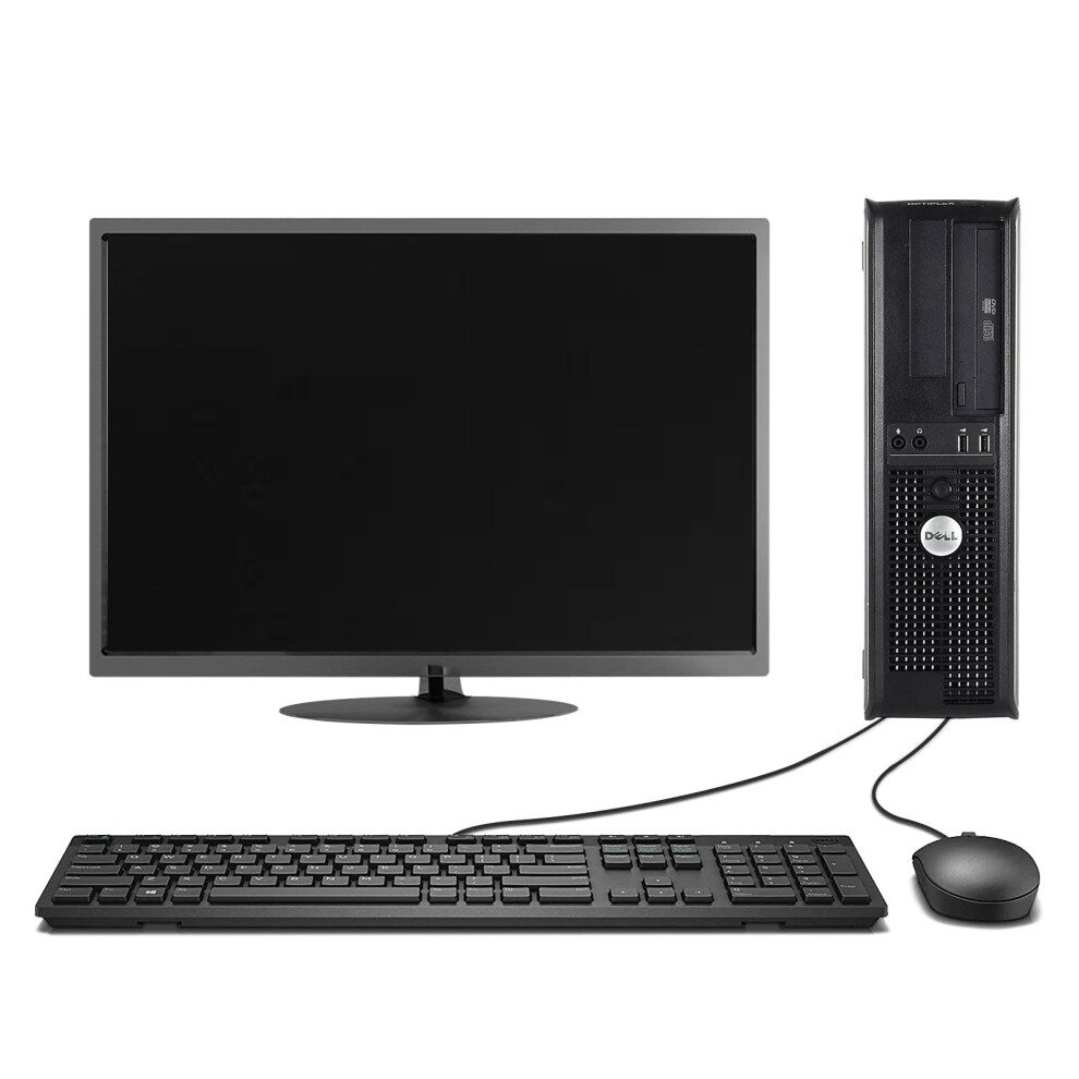 FCS FAST DELL BUNDLE COMPUTER TOWER PC SET SYSTEM QUADCORE 8GB 1TB 19" TFT