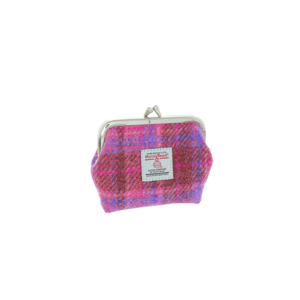 Harris Tweed 'Eigg' Small Clasp Purse in Pink Check LB2035-COL103