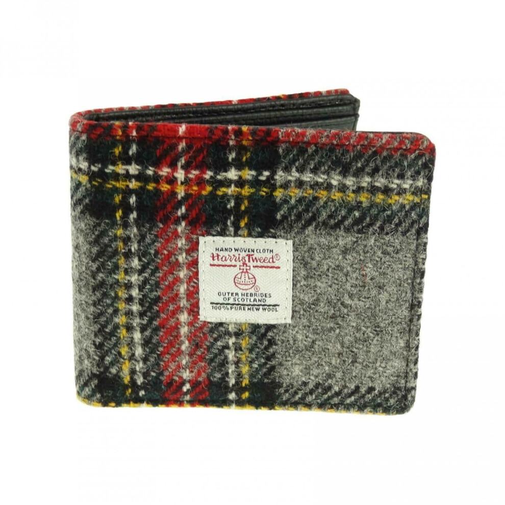 Harris Tweed 'Mull' Gents Wallet In Grey & Red Tartan LB2007-COL96