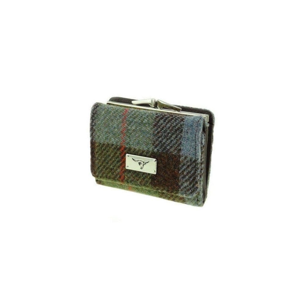 Glen Appin Of Scotland Ladies Harris Tweed Clasp Purse Unst In Macleod Tartan Lb2113-Col15 - 100% Harris Tweed Wool