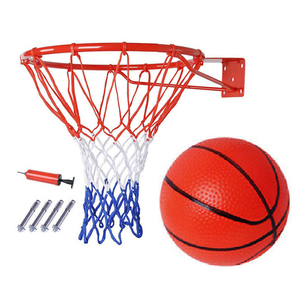 Basketball Metal Hoop Ring With Net And Accessories Set