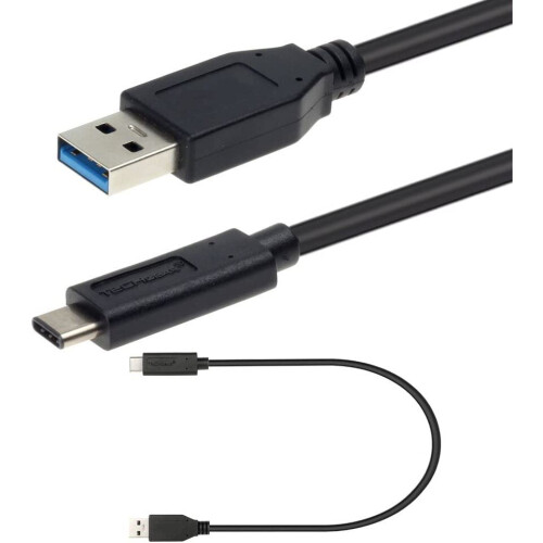 Techgear TECHGEAR (30 cm 1 ft) USB 3.1 Type C, Data Sync & Charging Cable Lead for HTC 11,HTC U Play etc - USB-C 3.1 Type C to USB 3.1 Type A