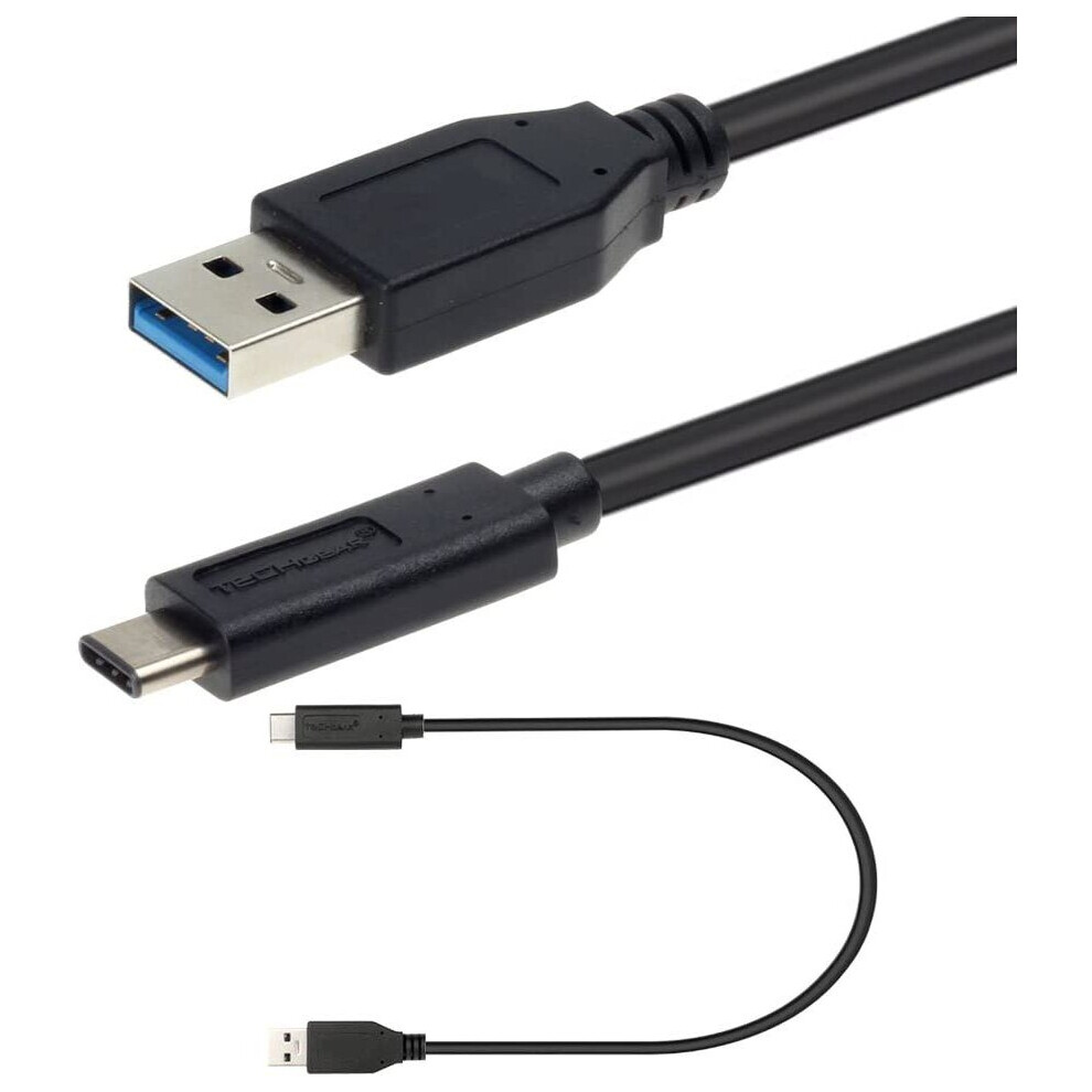 TECHGEAR (30 cm 1 ft) USB 3.1 Type C, Data Sync & Charging Cable Lead for HTC 11,HTC U Play etc - USB-C 3.1 Type C to USB 3.1 Type A
