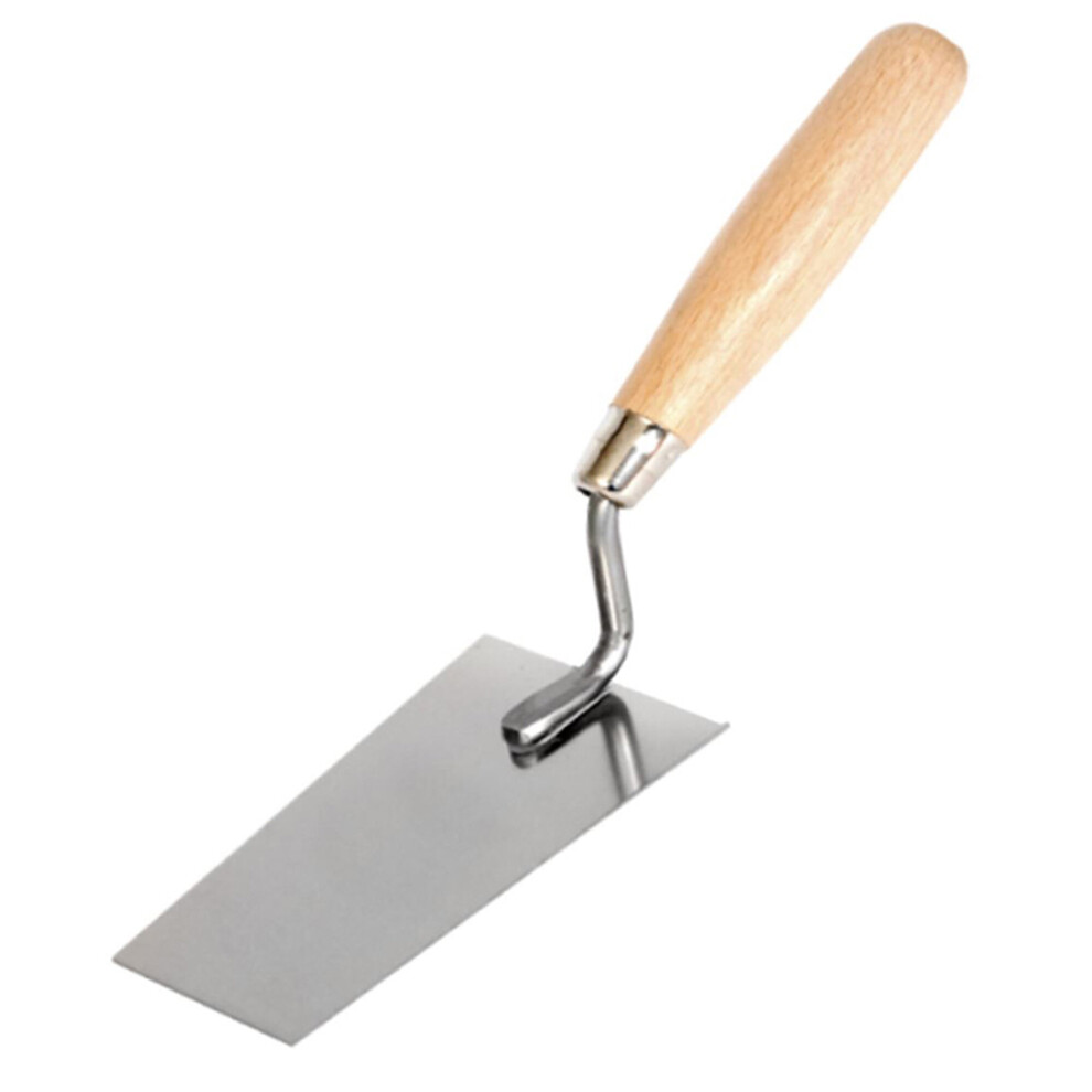 (7,1 inch  / 180mm) Stainless Steel Bucket Trowel - Toolty - Wooden handle- for Scooping-Scraping: Motar, Cement, Plaster - Masonry, Brickwork