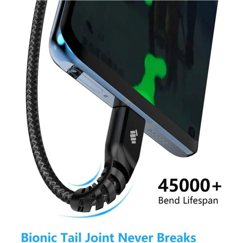 Techgear TECHGEAR STRONG High Durability Braided USB C Charging & Data Sync Cable (30 CM) for Samsung Tab S6 Lite, Tab A7 10.4", Tab A8, Tab S8 Plus etc 2
