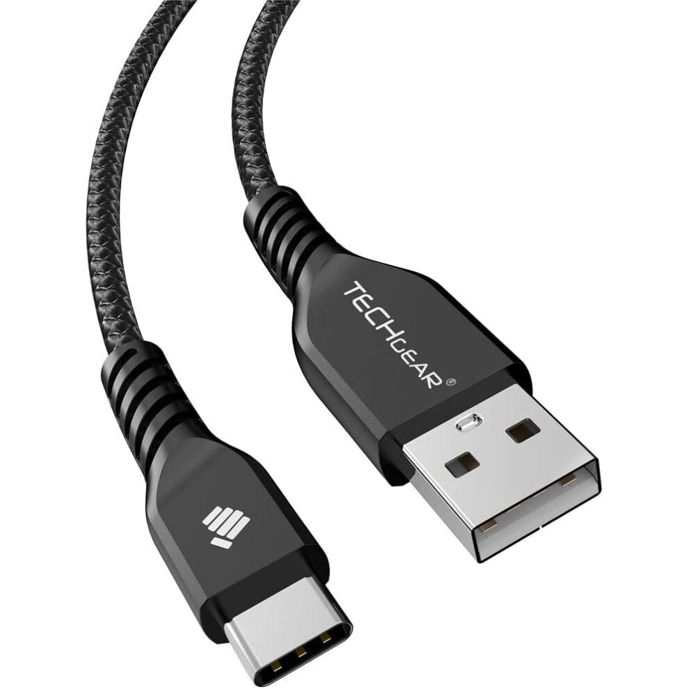 Techgear Extra Long 2M/6.5Ft Strong High Durability Braided Usb C Charging & Sync Cable For Samsung S23 S22 S20 Fe, Moto, Huawei, Oppo, Xiaomi Etc
