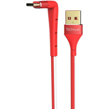 TECHGEAR 2 in 1 USB C Cable, 90 Degree Right Angle Fast Charge & Phone Stand Cable for Huawei, Samsung S23, Honor 50, OnePlus 9 10, Oppo, Pixel etc