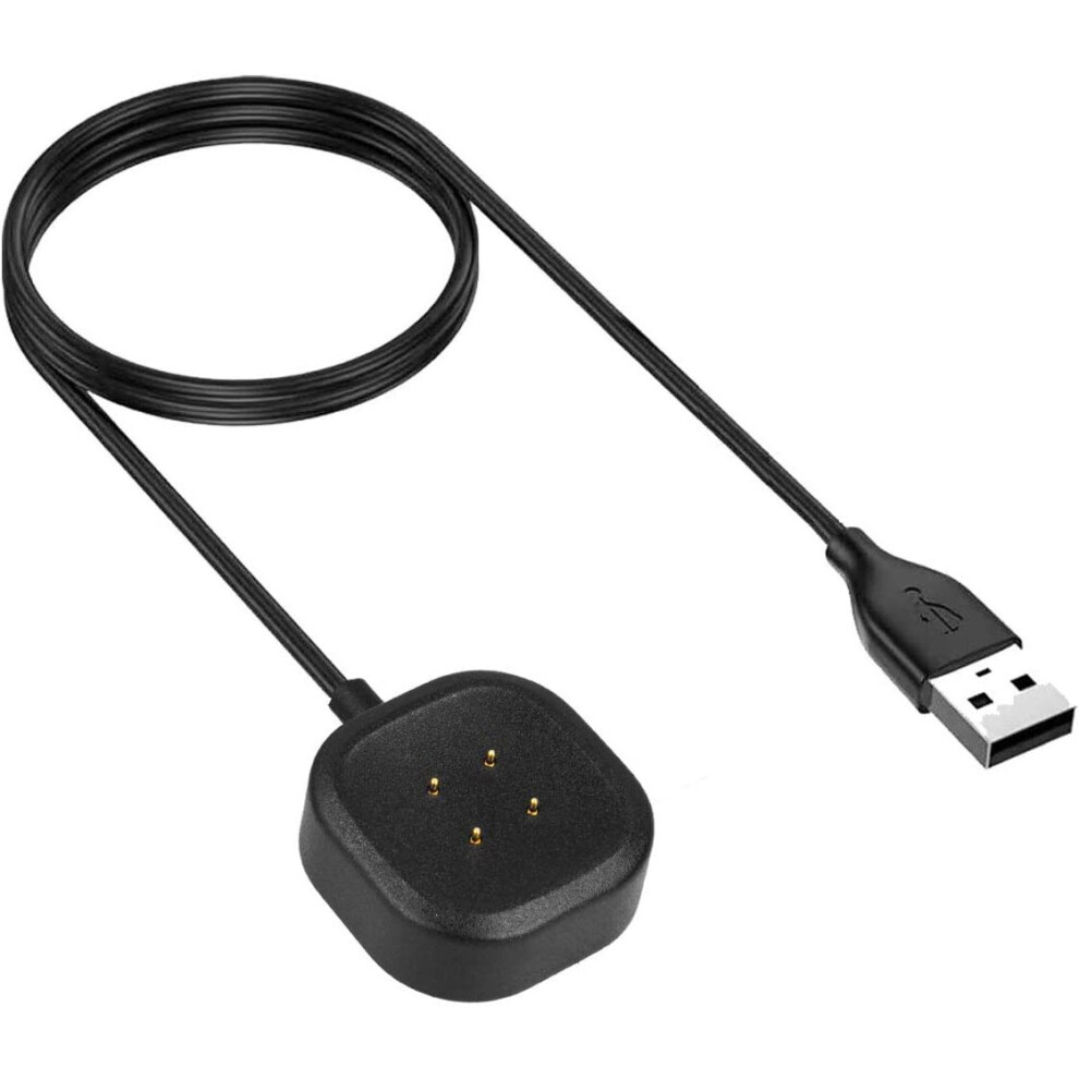Techgear Replacement Usb Charger Cable Dock For Fitbit Versa 3 / Versa 4 / Sense / Sense 2, Usb Charging Power Cradle Dock, Fitness Smartwatch