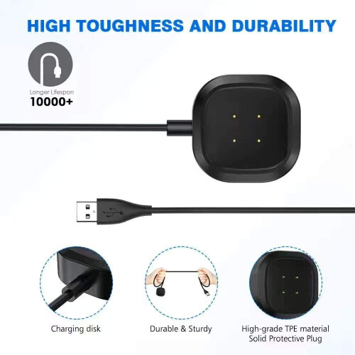 Techgear TECHGEAR 2-Pack Replacement USB Charging Dock for Fitbit Versa 3/Versa 4/Sense/Sense 2 - USB Charging Cradle 1