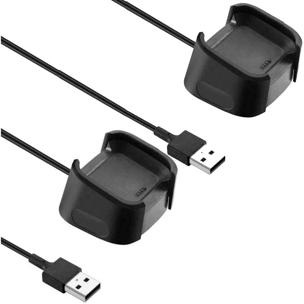 Techgear [2 Pack] Replacement Usb Charger Cradle For Fitbit Versa, Versa Lite, Usb Charging Power Cable Cradle Heart Rate & Fitness Activity Tracker