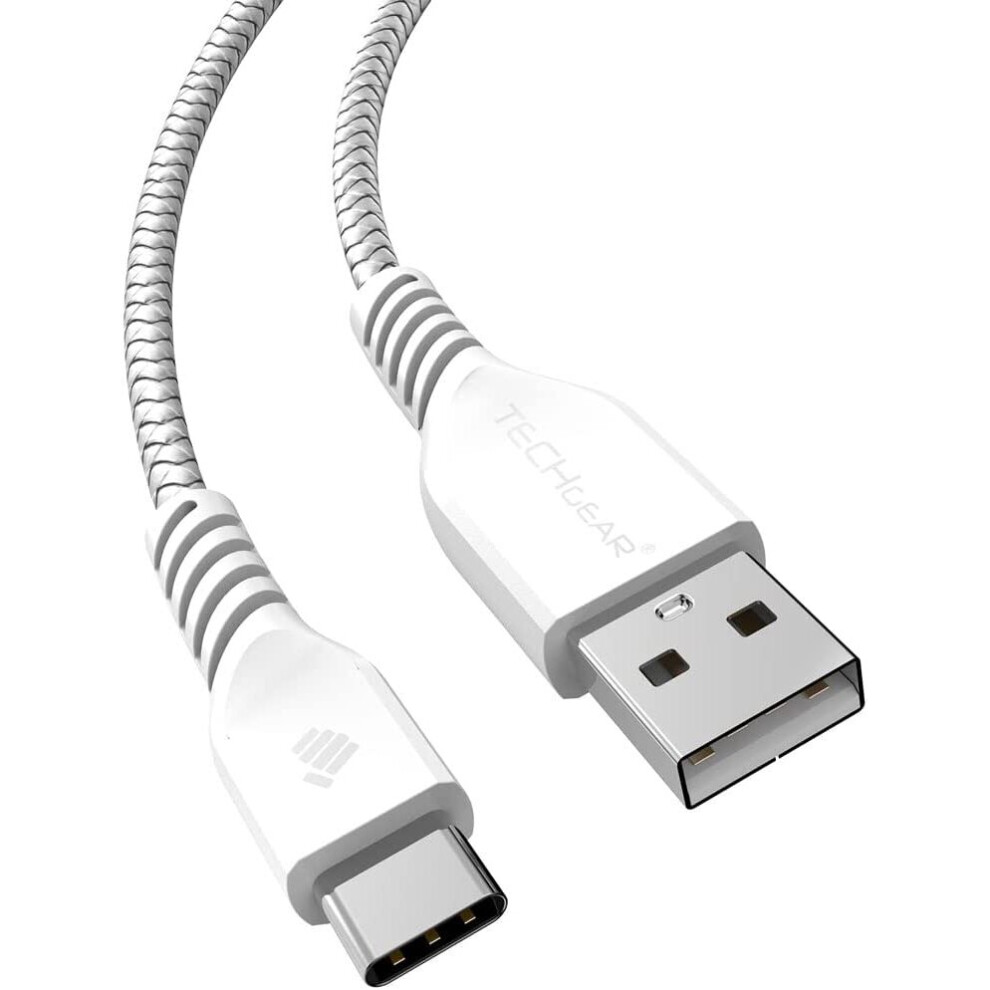 Techgear Strong High Durability Braided Usb C Charging & Data Sync Cable (30 Cm) For Samsung Tab S6 Lite, Tab A7 10.4", Tab A8, Tab S8 Plus Etc