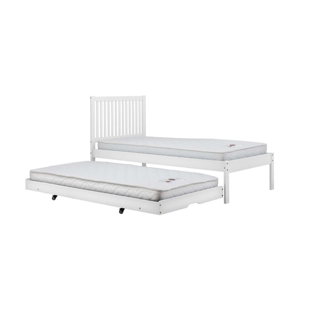 White Guest Bed Frame Birlea Buxton Trundle Bed Single Trundle Stop Over