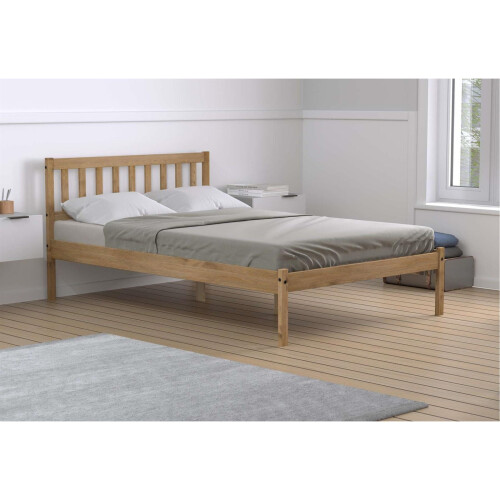 Birlea Pine Small Double Bed Frame 4FT Bedstead Birlea Lisbon Rustic Corona Solid Pine 1