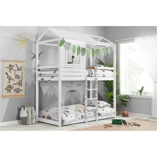 Birlea Solid Pine Bunk Beds White Birlea Adventure 3FT Single Bed Wood Frame 1