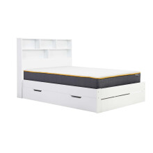 Small Double Drawer Bed Frame White Birlea Alfie 4FT Headboard Storage 120cm