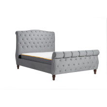 Grey Super King Bed Frame Colorado Chesterfield Sleigh Fabric 6FT 180cm Size