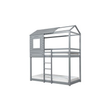 Solid Pine Bunk Beds Grey Birlea Adventure 3FT Single Bed Wood Frame