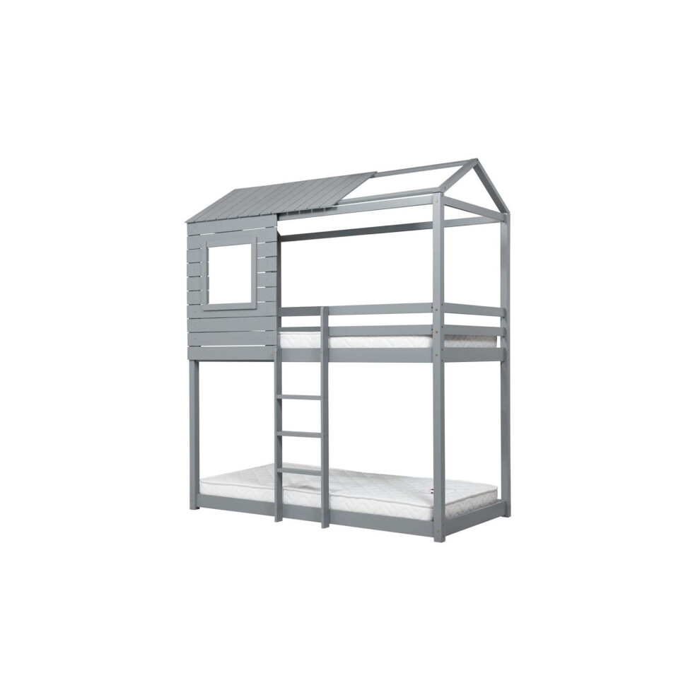 Solid Pine Bunk Beds Grey Birlea Adventure 3FT Single Bed Wood Frame